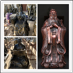 鑄銅關(guān)公 孔子教學(xué)看書銅雕塑