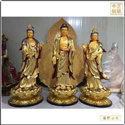 鑄銅關(guān)公 1.5米西方三圣銅像擺件