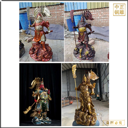 彩繪關公銅像