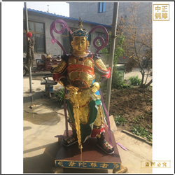 純銅貼金彩繪韋陀神像 純銅貼金彩繪韋陀神像