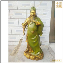 鑄銅關公 黃銅關公雕塑擺件