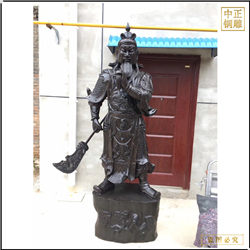 鑄銅關(guān)公 提刀關(guān)公銅像擺件