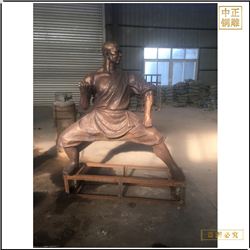 鑄銅關(guān)公 練拳人物銅雕塑