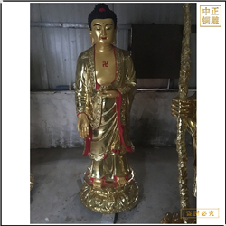 鑄銅關(guān)公 供應(yīng)西方三圣貼金佛像報價