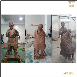 鑄銅關(guān)公 掏耳朵人物銅雕塑制作廠家
