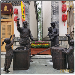 鑄銅關(guān)公 步行街酒文化銅雕塑