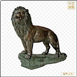 鑄銅關(guān)公 栗色銅獅子雕塑