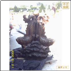 鑄銅關(guān)公 裝飾銅魚雕塑鑄造