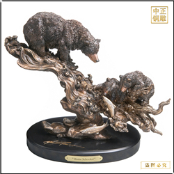 鑄銅關(guān)公 小松鼠銅雕塑
