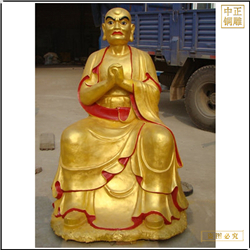 鑄銅關(guān)公 寺廟鑄銅小型十八羅漢佛像