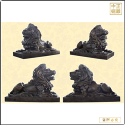 鑄銅關公 現貨定做匯豐銅獅子