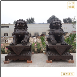 一對純銅北京銅獅子雕塑 一對純銅北京銅獅子雕塑