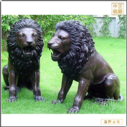 鑄銅關公 園林廣場青銅看門獅子雕塑