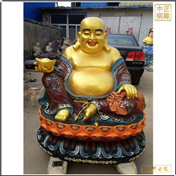 鑄銅關(guān)公 彌勒佛手托元寶銅雕佛像