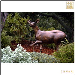 鑄銅關(guān)公 紫銅鹿鍛造動物雕塑廠家