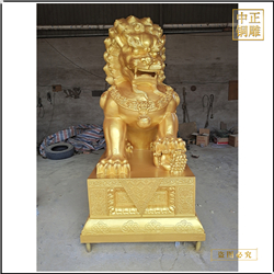 鑄銅關公 青銅北京獅子