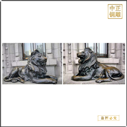 鑄銅關(guān)公 歐式青銅爬獅子雕塑