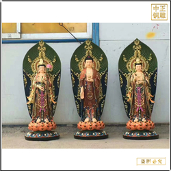 鑄銅關公 鑄銅西方三圣生產制造廠家