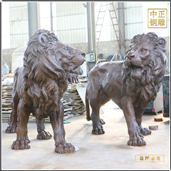 鑄銅關(guān)公 純銅大型獅子銅雕