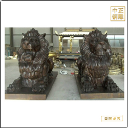 鑄銅關(guān)公 純銅獅子雕塑