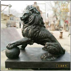 鑄銅關(guān)公 大型銅獅子雕塑圖片