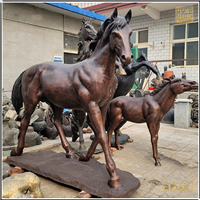 鑄銅關公 大型黃銅鑄造銅馬景觀雕塑
