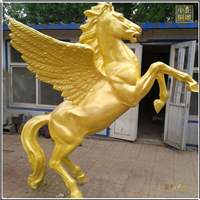 鑄銅關公 大型帶翅膀銅馬雕塑