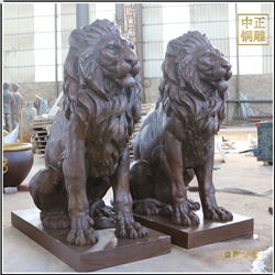 鑄銅關公 大型銅獅子圖片