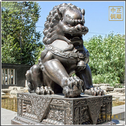 鑄銅關公 故宮銅獅子雕塑擺件
