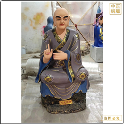 鑄銅關公 貼金彩繪十八羅漢