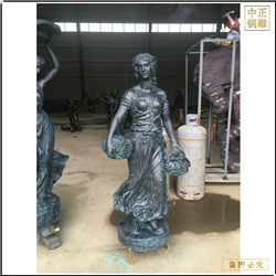 鑄銅關公 西方歐式自由女神雕塑擺件