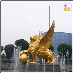 鑄銅關公 噴泉銅獅子圖片