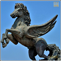 鑄銅關公 歐式飛馬銅雕塑