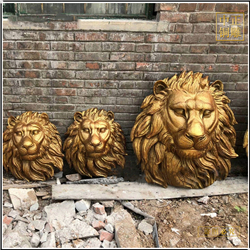 銅獅子頭像擺件 銅獅子頭像擺件