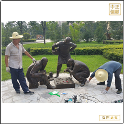 鑄銅關公 園林下鄉棋人物雕塑