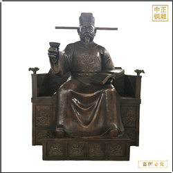鑄銅關公 古代人物喝酒銅雕塑