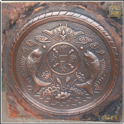 鑄銅關(guān)公 圓形鯉魚(yú)銅浮雕