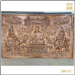 鑄銅關(guān)公 寺廟銅浮雕壁畫(huà)墻