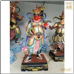 鑄銅關公 貼金四大天王銅像