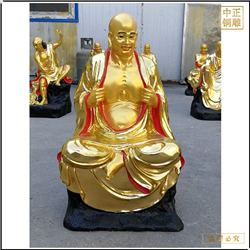鑄銅關公 貼金十八羅漢佛像價格