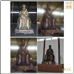 鑄銅關(guān)公 大型徐若木坐像銅雕塑制作