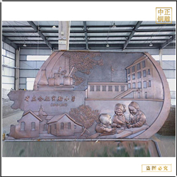 鑄銅關(guān)公 學(xué)校人物銅浮雕定制
