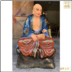 鑄銅關(guān)公 寺廟貼金十八羅漢銅佛像批發(fā)