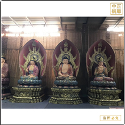 鑄銅關公 西方三圣銅雕塑鑄造廠家