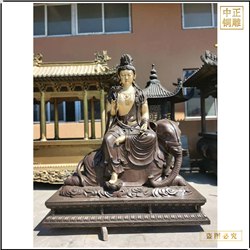 鑄銅關公 批發文殊普賢菩薩銅佛像廠家