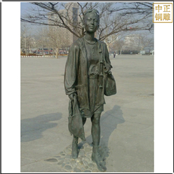 鑄銅關公 廣場女孩人物銅雕塑