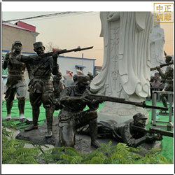 鑄銅關公 拿槍人物銅雕塑鑄造廠