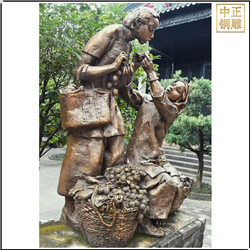 鑄銅關(guān)公 婦女賣(mài)荔枝人物雕塑