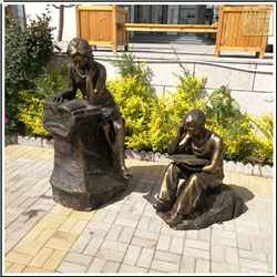 鑄銅關(guān)公 校園男孩女孩看書銅雕塑擺件