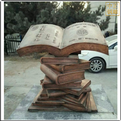 鑄銅關(guān)公 校園書籍銅雕塑